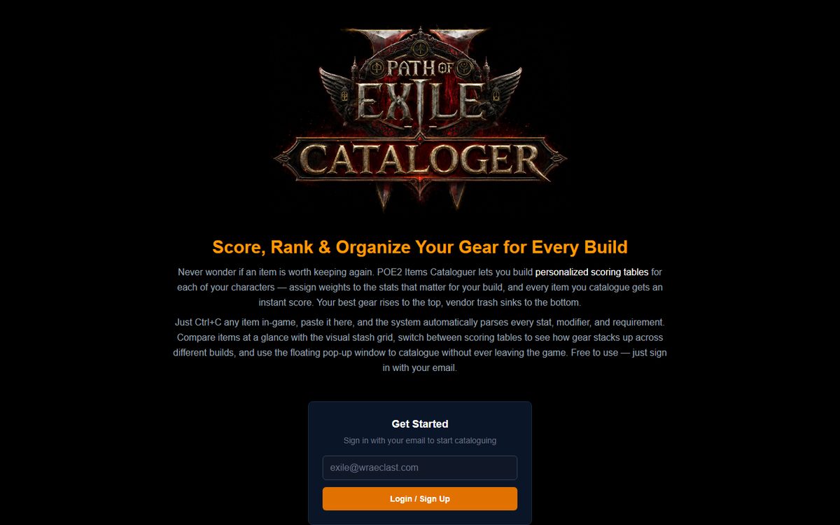 POE2 Items Cataloguer